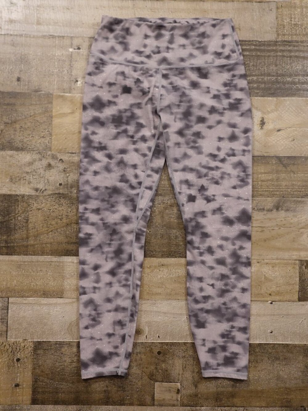 Varley High Rise Leggings Women's Medium Gray Abstract Print 24" Yoga